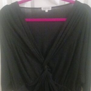 Kiyonna Black Draped Blouse